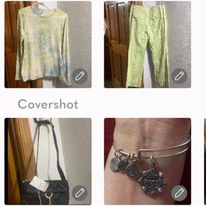 Evelyn pant 8 +vegan leather bag +tie/dye Long-Sleeved M